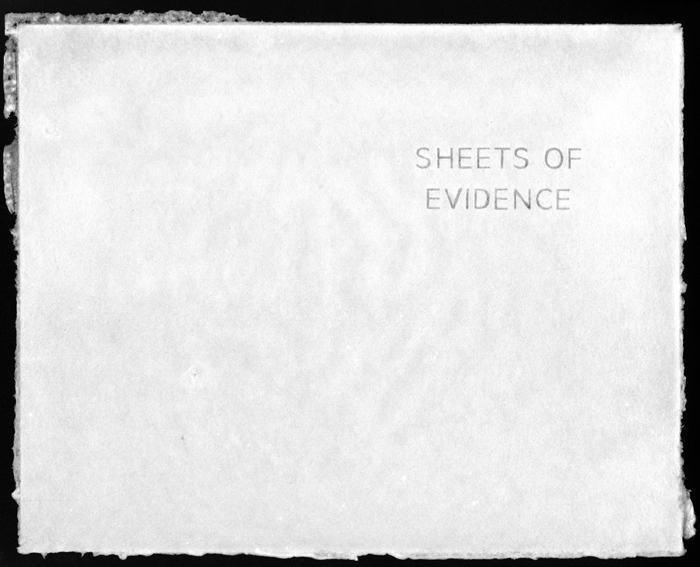 Click the image for a view of: Sheets of Evidence # 1